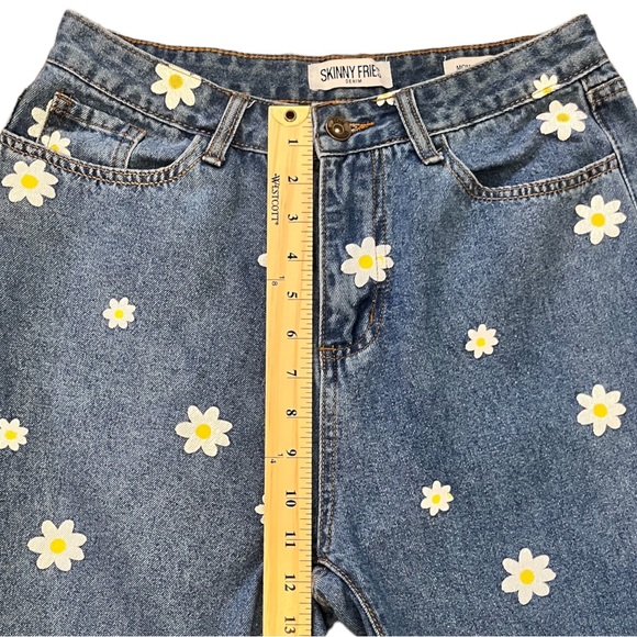 High Waist Daisy Print Mom Jeans Size 9 Excellent Pre-owned Condition - Picture 6 of 10